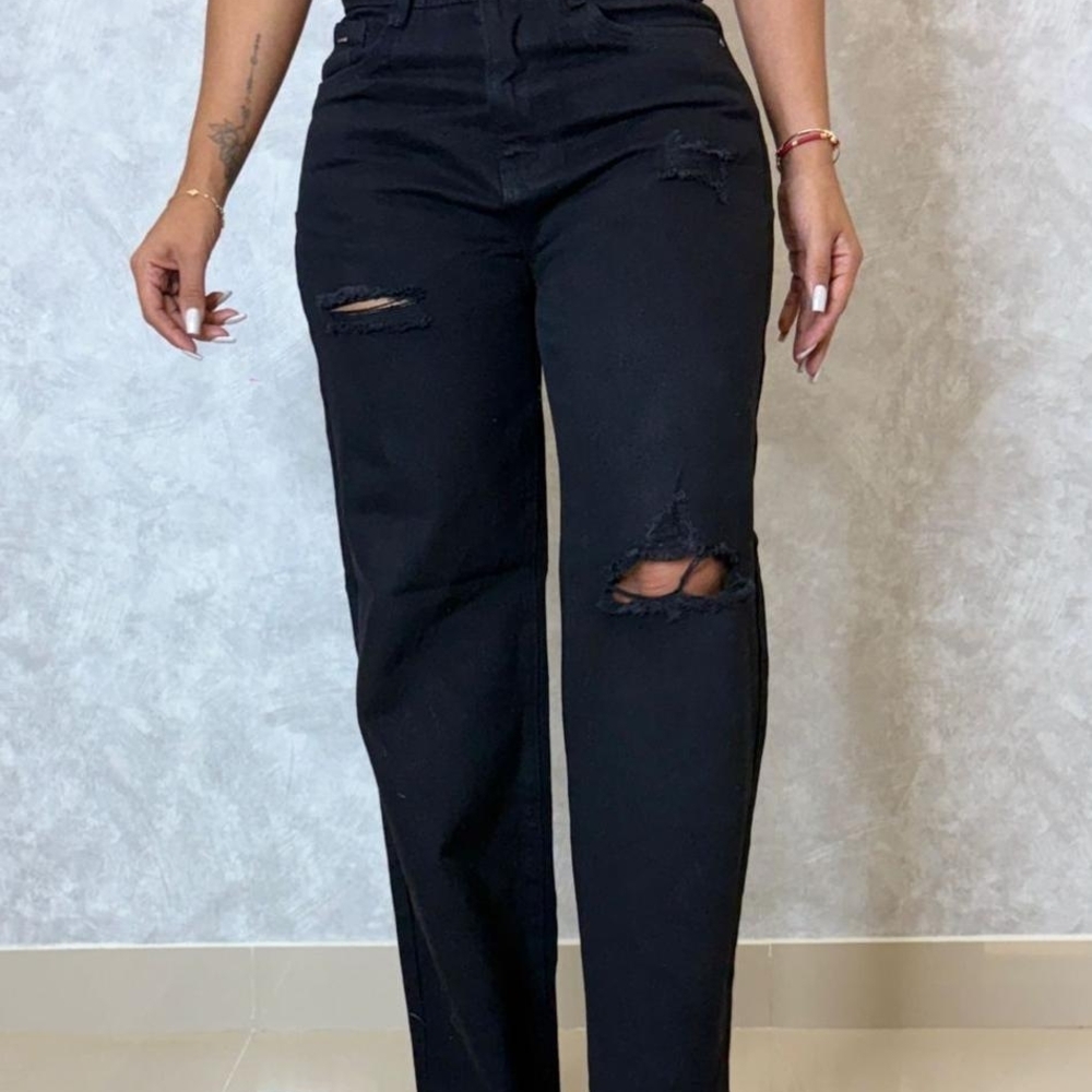 Black Distressed Women's Jeans